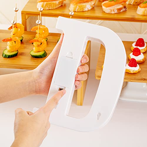 Image of Restaurantware Illumify 6.3 x 1.2 x 8.7 Inch Light Up Letter 1 Durable Marquee LED Light - Letter D Touchproof White Plastic Party Light Keyhole Slot For Parties Weddings Or Special Events