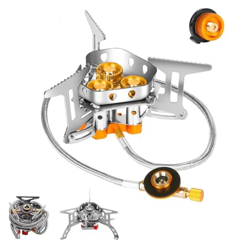 9900W/7200W Windproof Camping Stove, Camping Gas Stove with Piezo Ignition,Copper