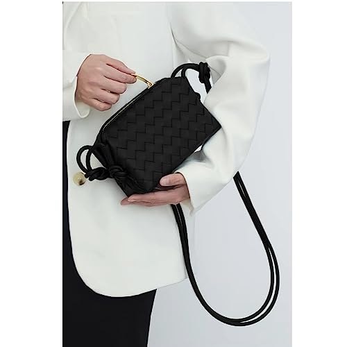 Woven Crossbody Bags For Women, Small Handmade Purse Clutch Shoulderbag Handbag, Zipper Closure2