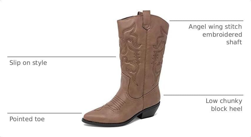 Image of Soda Women's Mug Round Toe Faux Suede Stacked Heel Western Ankle Bootie