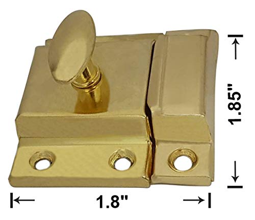 Qcaa Oval Turn Cabinet Latch, For Cupboard & Other Furniture, Small, Brass Plated, Made In Taiwan, 1 Pack #TOP1