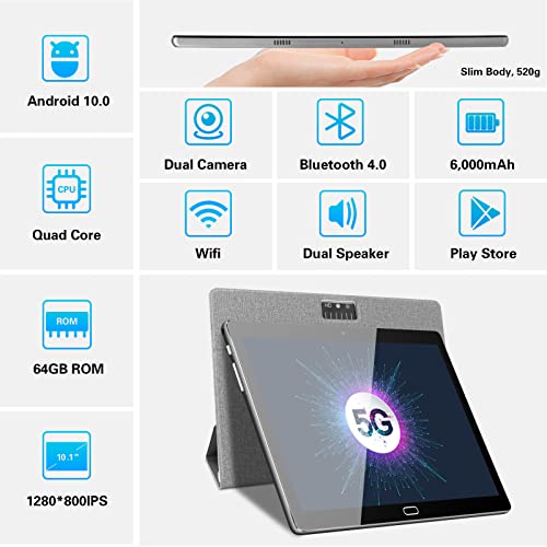 EagleSoar 10.1 Zoll Android Tablet, Android 10.0 Tablet, HD IPS Bildschirm, 4GB RAM 64GB ROM, Quad-Core Prozessor, 5MP… - Image 3