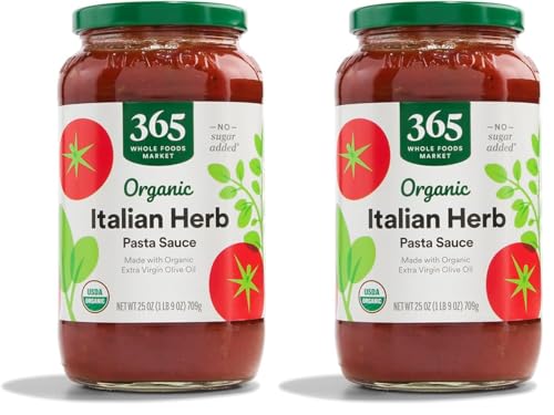Image of 365 by Whole Foods Market, Organic Italian Herb Pasta Sauce, 25 Ounce (Pack of 2)
