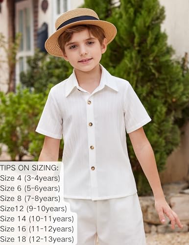 Arshiner Boys White Button Down Shirt Short Sleeve Boys Summer Outfits 3 Years2