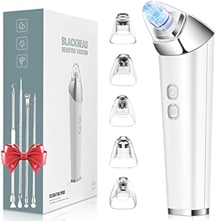 Blackhead Remover Vacuum, Rotatable Head Facial Pore Cleaner, Pimple Extractor for Whitehead Acne Comedome with 5 Level 5 Probes, USB Rechargeable Powerful Deep Clean Skin Tool Kit for Women & Men