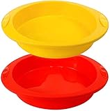 Webake 9 Inch Round Cake Pan Silicone Cake Mold Layer Cake Baking Pan Brownie Pan 2 Pack