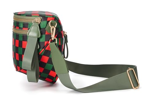 Image of FEIBOON Spacious Checkered Nylon Crossbody Bag Bum Bag Handbags Wallets for Women