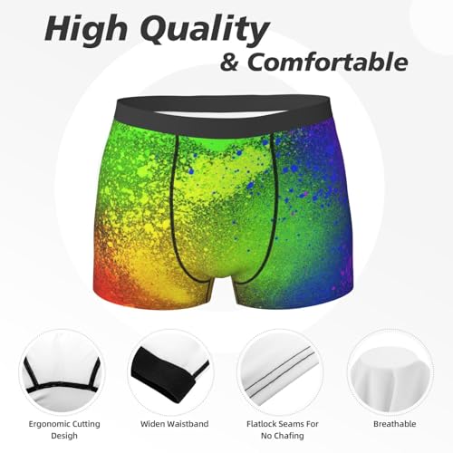 Glow in Dark Splatter Neon Men's Underwear Boxer Briefs Soft Stretch Underpants Trunks for Gift4