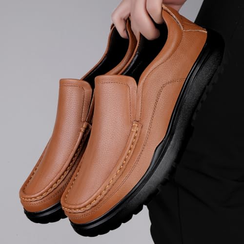 Top - Grain Cowhide Mens Loafers Slip on Shoes Casual Comfort Soft Moccasin Daily Flats Driving Walking Shoes Lightweight2