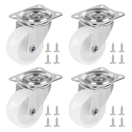 Flintronic 4 PCS Swivel Castors, 40mm Castor Wheels without brake (1.5 Inch), Furniture Trolley Wheel with Double Ball Bearings, Heavy Duty Caster-Wheel for DIY Industrial Applications