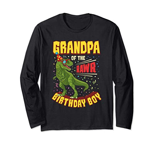 Nonna del compleanno, dinosauro Rawr T Rex Bday Party Maglia a Manica