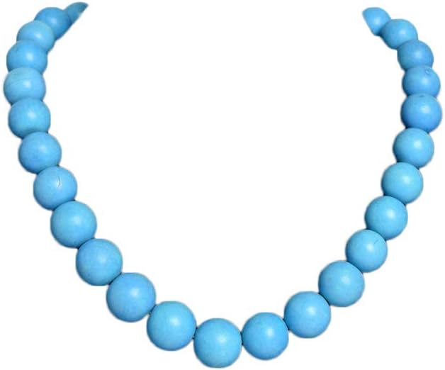 Natural Blue Turquoise Strand 435.00 Ct Round Smooth Beads Strand Necklace Blue Turquoise Jewelry Gift