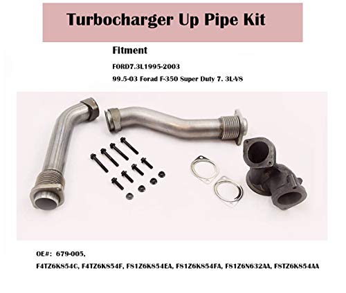 PowerStroke Turbo Diesel Manifold Bellowed Up Pipes Kit Compatible with Ford 1999-2003 7.3L 679-005 F-250 F-350 Super Duty