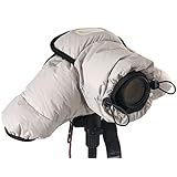 KANI 三脚アクセサリ カメラ防寒カバー AC-004M グレー 天然フェザー採用 各社中級機カメラ対応 一眼レフ ミラーレス 背面透明窓 三脚取付可能 手持ち撮影対応 ポリエステル製 810359