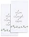 Jack Dempsey Stamped Decorative Hand Towel, 17 by 28-Inch, White, Live, Laugh, Love