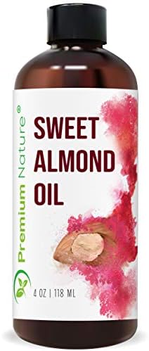 Sweet Almond Oil Carrier Oil - Cold Pressed Pure Natural Body Massage Oil Carrier Oil for Essential Oils Mixing, Baby Oil Dry Skin Face Hair Moisturizer Makeup Remover 4 oz