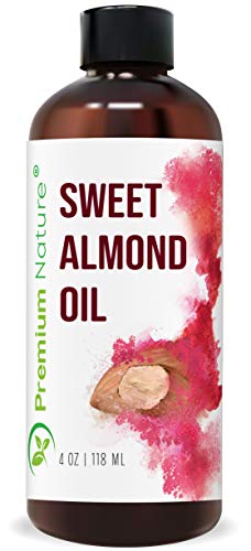Sweet Almond Oil Carrier Oil - Cold Pressed Pure Natural Body Massage Oil Carrier Oil For Essential Oils Mixing, Baby Oil Dry Skin Face Hair Moisturizer Makeup Remover 4 Oz #TOP18