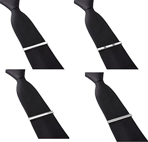 sailimue 8 Pcs Tie Clip Bar for Men Tie Business Wedding Bar Clips Set with Gift Box