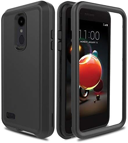 AMENQ Case for LG Aristo 2/LG Tribute Empire/LG Tribute Dynasty/LG Rebel 3 L158VL/LG Rebel 4 LTE, 3 in 1 Heavy Duty Shockproof with Rugged Hard PC and TPU Bumper Protective Armor Phone Cover-Black