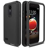 AMENQ Case for LG Aristo 2/LG Tribute Empire/LG Tribute Dynasty/LG Rebel 3 L158VL/LG Rebel 4 LTE, 3 in 1 Heavy Duty Shockproof with Rugged Hard PC and TPU Bumper Protective Armor Phone Cover-Black