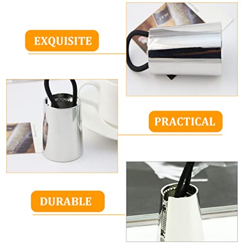 Lalafina 2Pcs Metal Circle Ponytail Holder Hair Ties Cuff Metal Hair Band Hair Rope Gothic Punk Metal Elastic Hair Clip Hair Rings Headwear Fashion Hair Accessories Gold Silver #TOP5