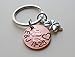JewelryEveryday Custom Hand Stamped Personalized Penny Keychain Initials With Heart Around Year, Husband Wife Key Chain, Boyfriend Girlfriend Gift, Customized Couples Keychain
