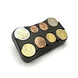 Münzbox mit Fach für Scheine & Bankomatkarte – Federmechanismus – Automatischer Münzvorschub für 1 Cent bis 2 Euro – Robuste Geldkassette für Auto, Gastronomie & Alltag – Made in Austria