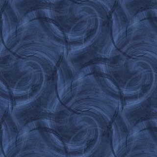 Blank Quilting Spin Flannel 3995F-79 Navy - Quasi Circle Texture Sold by The Yard 100% Cotton