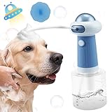 【2025年新登場】犬 シャンプー 泡立て器 ペット用 IPX7防水 USB充電式 ソープディスペンサー 自動発泡犬用ソープディスペンサ 犬 猫 お風呂用品 400mlボトル 低騒音 割合の目盛り付き シャンプー節約 日本語説明書付き ペットバスブラシ付き ペット用シャワー・バス用品 バス シャワー