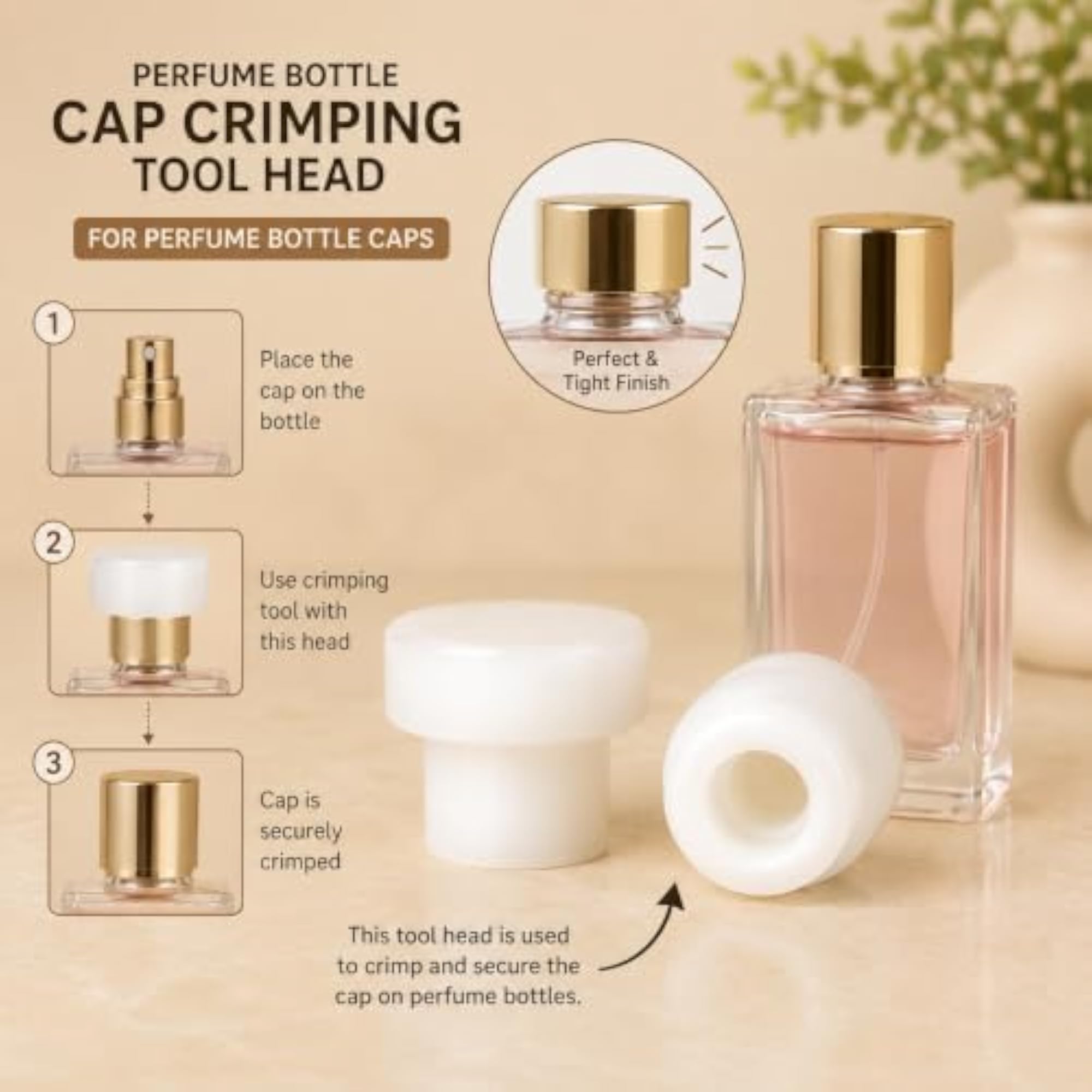 Empty Glass Perfume Bottle with Black Cap, 50ml