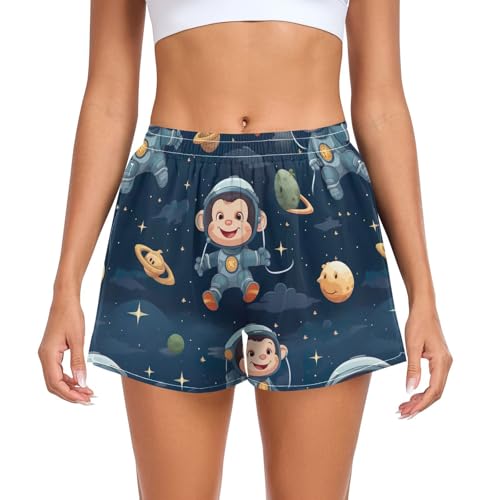 UMIRIKO Women Athletic Shorts Astronaut Monkey Running Shorts for Women 2XL 202b2850