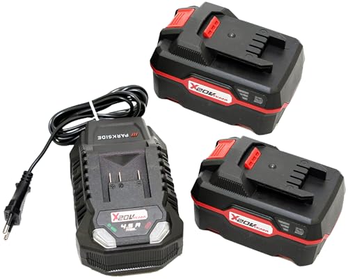 HEADNMORE® Parkside® Bundle 2 baterias de 20 V 4 Ah + 1 carregador de 4,5 A de 20 V Pap 20 B3 + porta-chaves HEADNMORE®