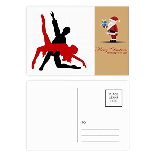 Cartes postales Père Noël Art Duet Dance, le lot de 20 cartes à offrir aux danseurs de salon