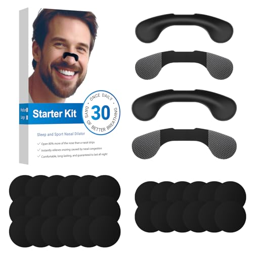 Nasal Strips for Snoring,Extra Strength Snoring Solution Nose Strips for Breathing,Sports, Sleep,Dark Black,30PCS