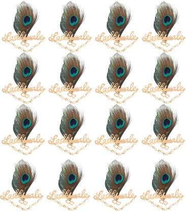 Eyesphilic Gold Plated Ladkiwale Brouch/Brooch Pin with Peacock Feather for Marriage & Engagement (Pack of 12) (B09RMSJ5ZL) Amazon Price History, Amazon Price Tracker