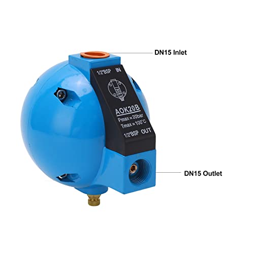 AOK20B Automatisches Entwässerungsventil, DN15, 20 Bar Maximaldruck, Aluminiumlegierung, Intelligente Selbstdrainage für Luftkompressor, Industrielle Anwendung