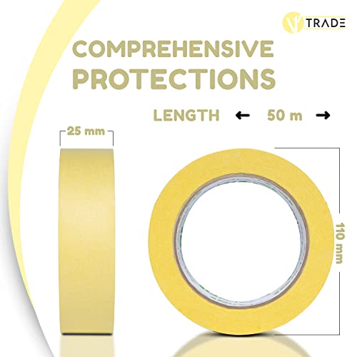 V1 TRADE, Masking tape, Painter's Tape 25 mm x 50 m, Universally Applicable - Image 2