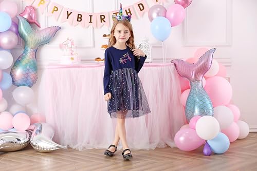 DXTON Toddler Girls Tutu Dresses Winter Long Sleeve Party Outfits 2-12T LH4993BB3
