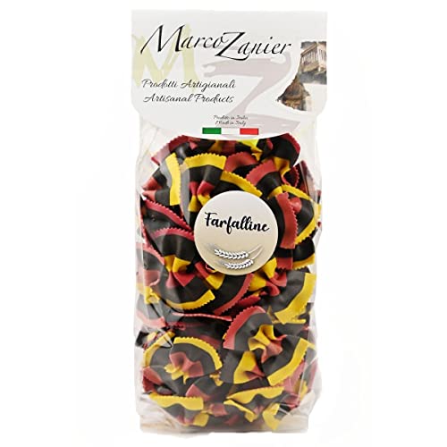 Bunte Pasta Farfalline Bandiera Tedesca, Schmetterlings Nudeln Deutsche Flagge, 250 g, Farbige Nudeln, Marco Zanier Cover