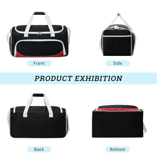 Image of Uarition Mens Gym Bag, 55L Large Sports Duffle Bags, Workout Bags Lightweight, White /Black