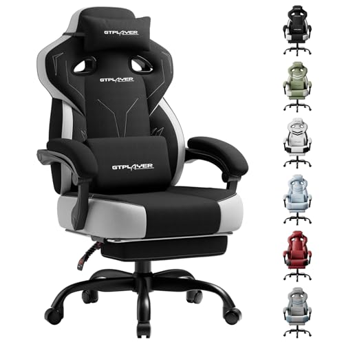 Image of GTPLAYER Gaming Chair for Adults, Ergonomic High Back Chair with Footrest | Big & Tall Computer Video Gaming Chair, Comfort Wide Seat with Lumbar Support for Big /Tall, Office /Home, Li - Black