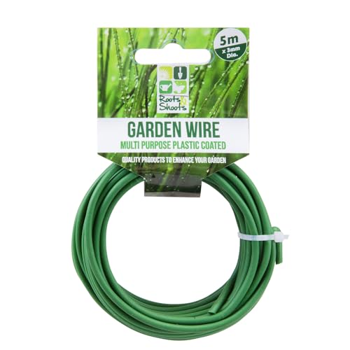 VFM Gartendraht, 5 m, kunststoffbeschichtet, Gartenwerkzeuge, Zubehör, Gartenwerkzeuge, langlebige Gartengeräte, ideale Gartenarbeit, 5 m, Grün