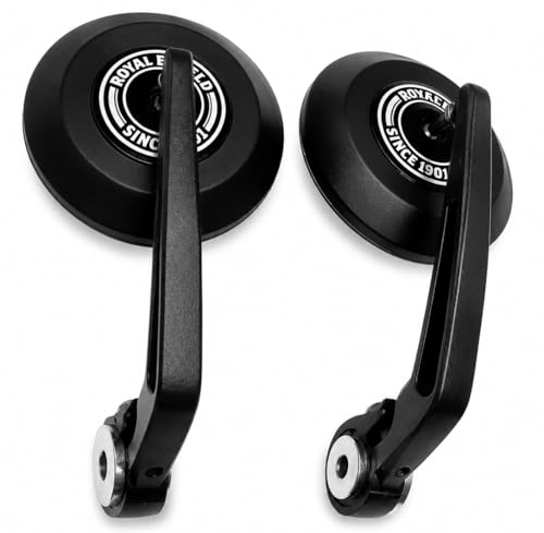 Image of New Handle Bar End Mirror for Hunter 350 /Meteor 350 /Classic 350 /Super Meteor 650 /Shotgun 650 /GT 650 /Interceptor 650 /Himalayan 450 /Guerrilla 650, Pair