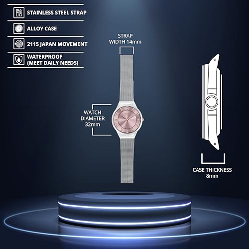 Image of BRUNO MILANO Stylish Watches Mesh Band Shiny Dial for Women and Girls