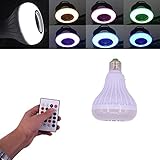 LED RGB Color E27 Wireless Control Smart Music Stereo Audio Speaker Warm Light & Color Changing Lamps Bulb Light Speaker Light Bulb For iPhone 6 7 8 X XS Max iPad Phone Android Mobile