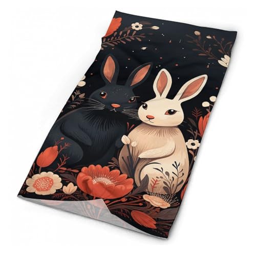 Black And White Elephant Image Neck Gaiter Face Cover Scarf, Breathable Sun Balaclava for Skiing Fishing Hiking Cycling2