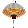 1500W Electric Patio Heater, Colliford Hanging Infrared Heaters with 3 Adjustable Modes (600/900/1500W), IP55 Waterproof Ceiling Mounted Heater for Outdoor or Indoor Use