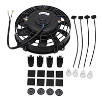 SHLPDFM 12V 80W 7 Zoll Universal Kühlerlüfter Elektrische Lüfter Motorlüfter Wasserkühler Kühler mit Montagesatz