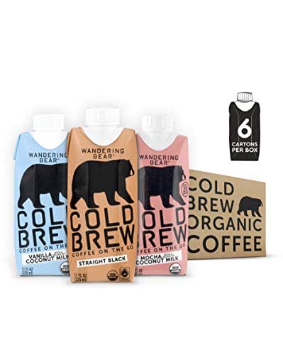 Wandering Bear Extra Strong Organic Cold Brew Coffee On-the-Go, Variety