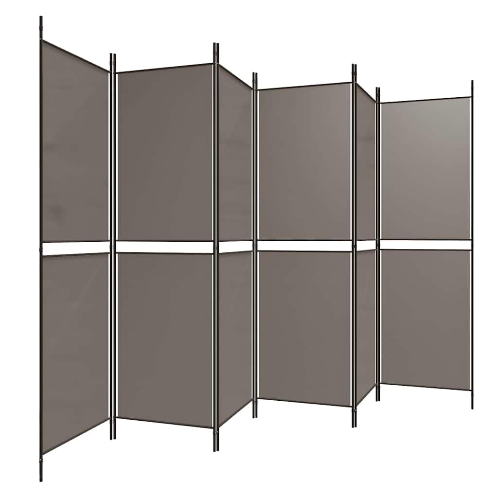 6-panelowy parawan 300 x 200 cm materiał antracytowy